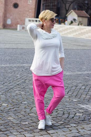 Pink ülepes pamut nadrág