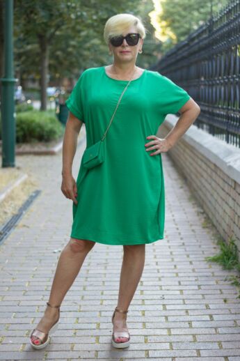 Sandra zöld színű ruha + táska