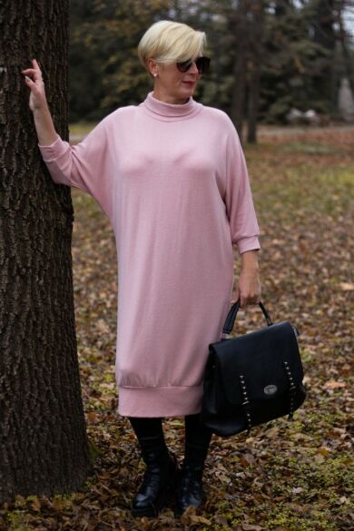 Sarah púder színű finom kötött maxi pulcsi 
