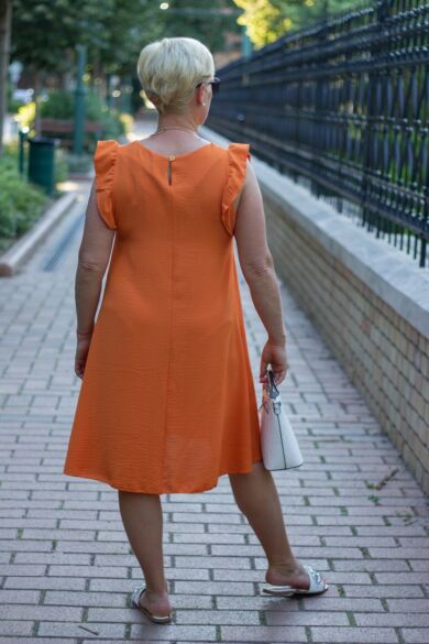 Lizi narancs színű A vonalú ruha