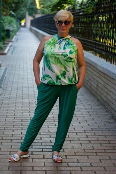 Zöld elasztikus nadrág