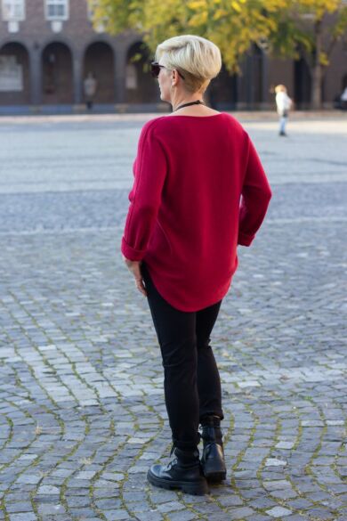 Paris puha bordó színű kötött pulcsi
