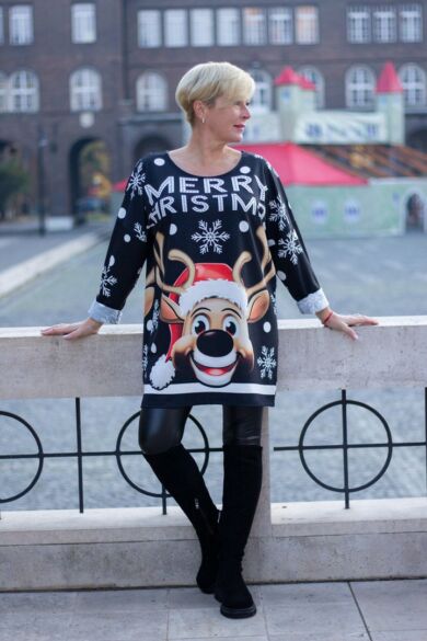 Karácsonyi vékony kötött pulóver