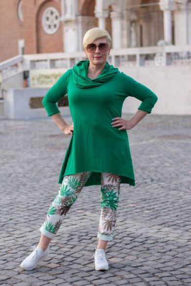 Zöld színű páfrányos nadrág