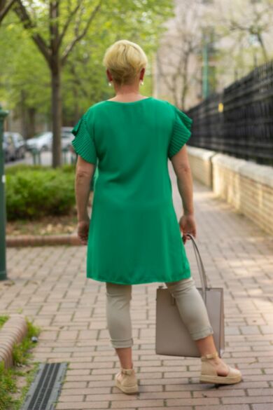 Lejla zöld színű tunika-ruha