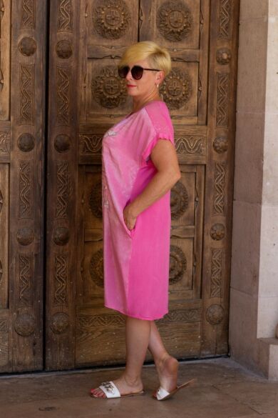 Írisz pink színű tunika ruha